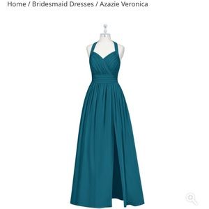 Azazie Ink Blue Halter Dress